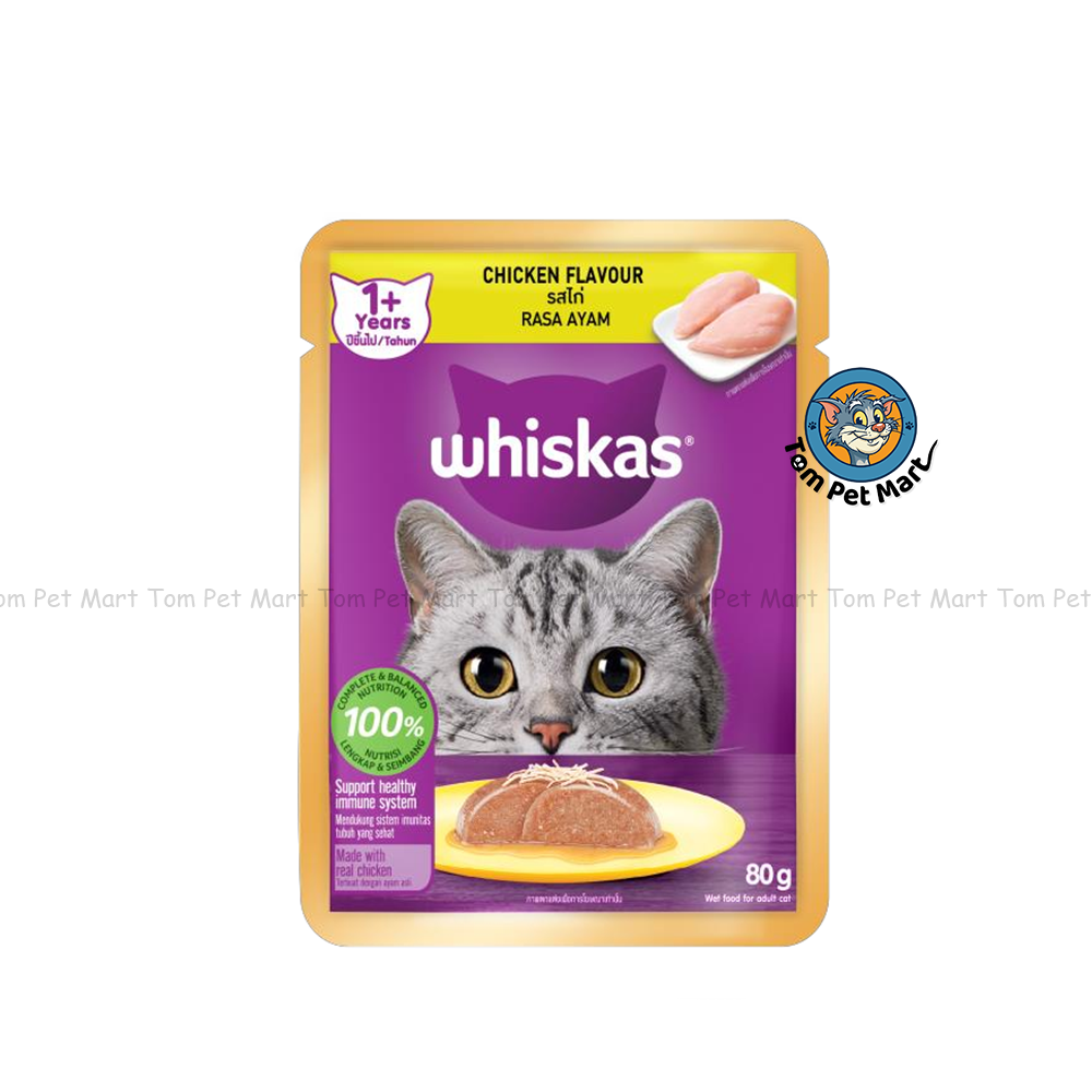 Whiskas Pouch Adult Wet Cat Food Chicken 80g